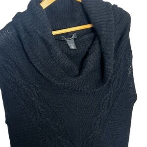 Black House White Market Black Sleeveless Cowl Cable Knit Sweater Size Small